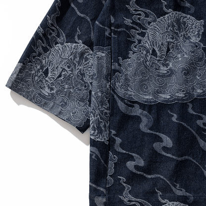 Tiger Roar | Modern Unisex Haori Jacket - Ellie Studio - S - CREST